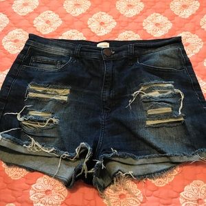 Destroyed Cut Off Jean Shorts